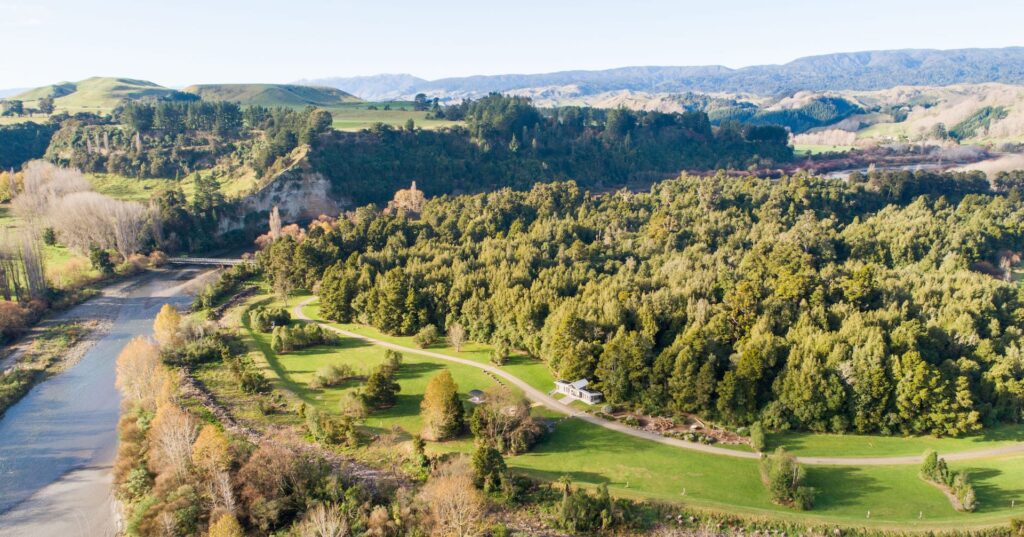 aerial image of kereru camping ground