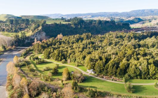 aerial image of kereru camping ground